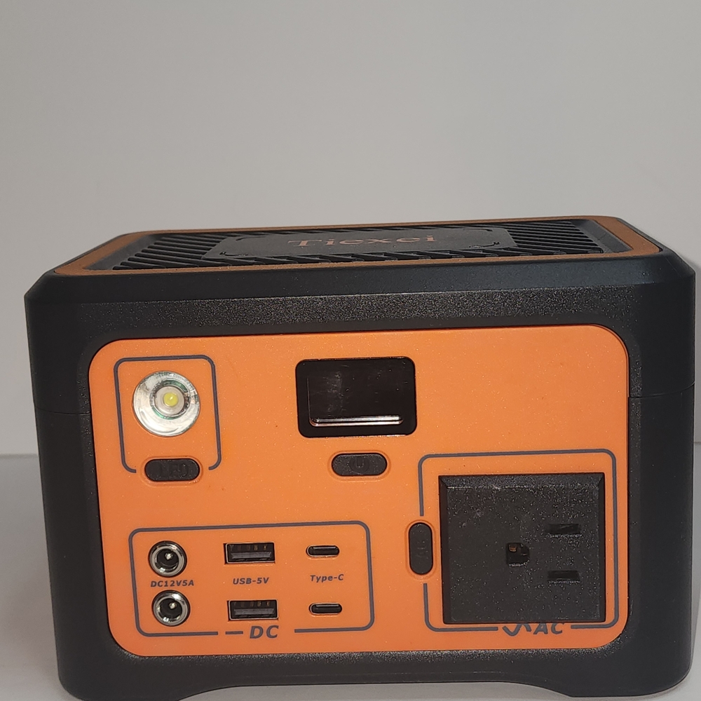 Portable Power Station with Orange and Black Design